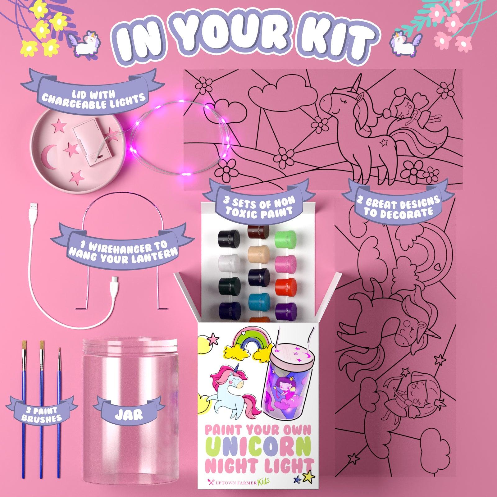 DIY Unicorn Night Light / Lantern Craft Kit Create Unicorn Bedroom Decor  With This Arts & Crafts Kit for Kids 
